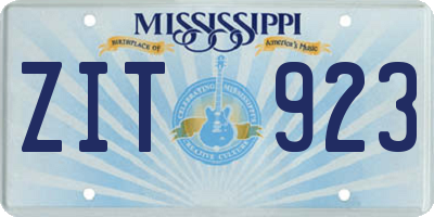 MS license plate ZIT923