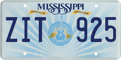 MS license plate ZIT925