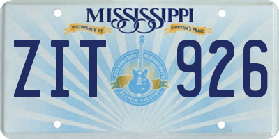 MS license plate ZIT926