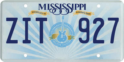 MS license plate ZIT927