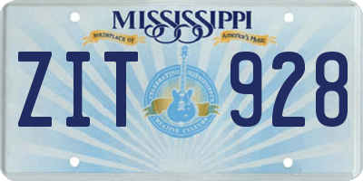 MS license plate ZIT928