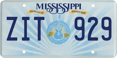 MS license plate ZIT929