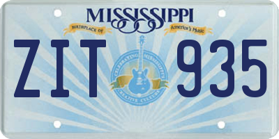 MS license plate ZIT935