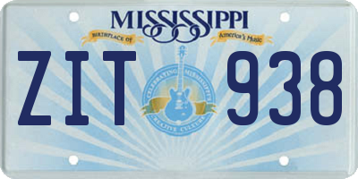 MS license plate ZIT938