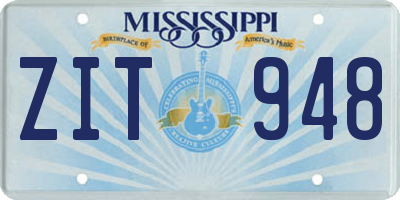 MS license plate ZIT948