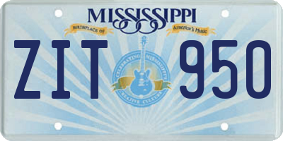 MS license plate ZIT950