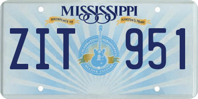 MS license plate ZIT951