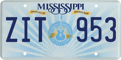 MS license plate ZIT953