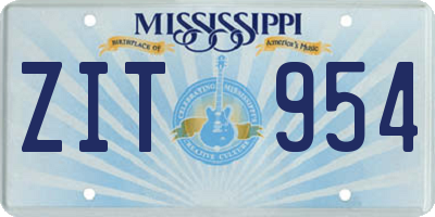MS license plate ZIT954