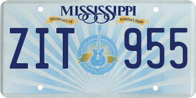MS license plate ZIT955