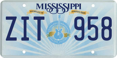 MS license plate ZIT958