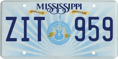 MS license plate ZIT959