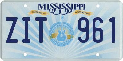 MS license plate ZIT961