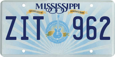 MS license plate ZIT962
