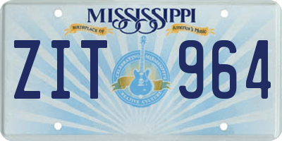 MS license plate ZIT964