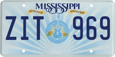 MS license plate ZIT969