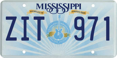 MS license plate ZIT971