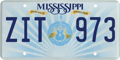 MS license plate ZIT973