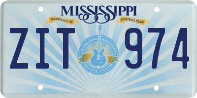 MS license plate ZIT974