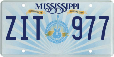 MS license plate ZIT977