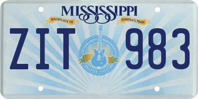 MS license plate ZIT983