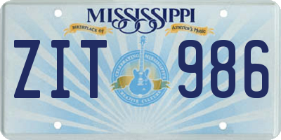 MS license plate ZIT986