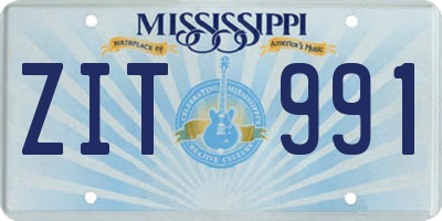 MS license plate ZIT991