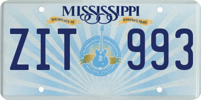 MS license plate ZIT993