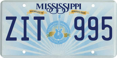 MS license plate ZIT995