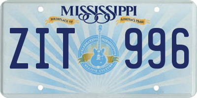 MS license plate ZIT996