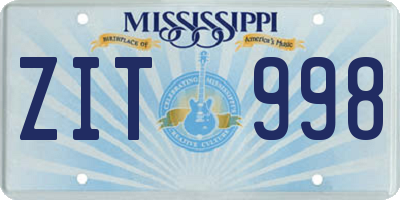 MS license plate ZIT998