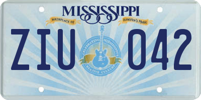 MS license plate ZIU042