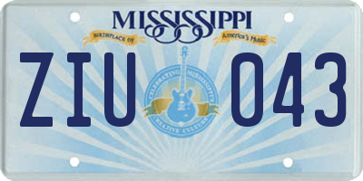 MS license plate ZIU043