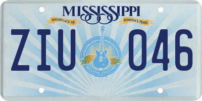 MS license plate ZIU046
