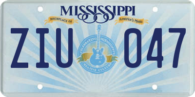 MS license plate ZIU047