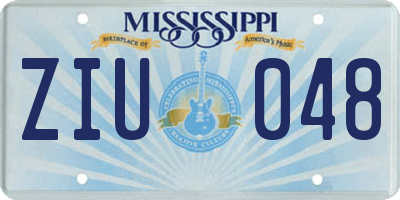 MS license plate ZIU048