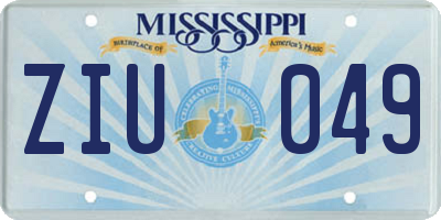 MS license plate ZIU049