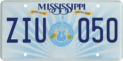MS license plate ZIU050