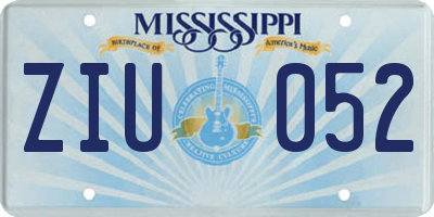 MS license plate ZIU052