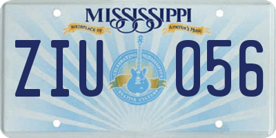 MS license plate ZIU056