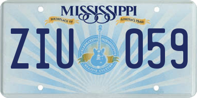MS license plate ZIU059
