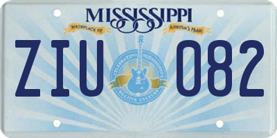 MS license plate ZIU082