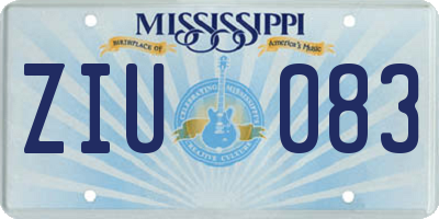 MS license plate ZIU083