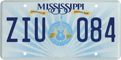 MS license plate ZIU084