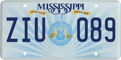 MS license plate ZIU089