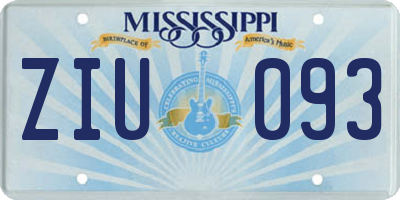 MS license plate ZIU093