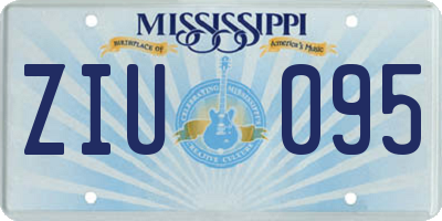 MS license plate ZIU095