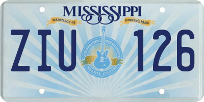 MS license plate ZIU126