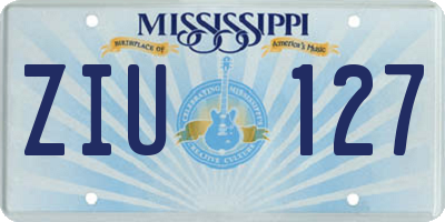 MS license plate ZIU127