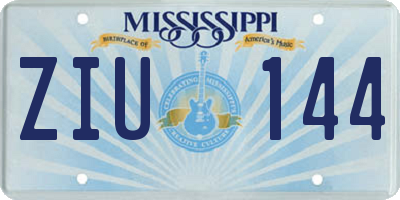 MS license plate ZIU144